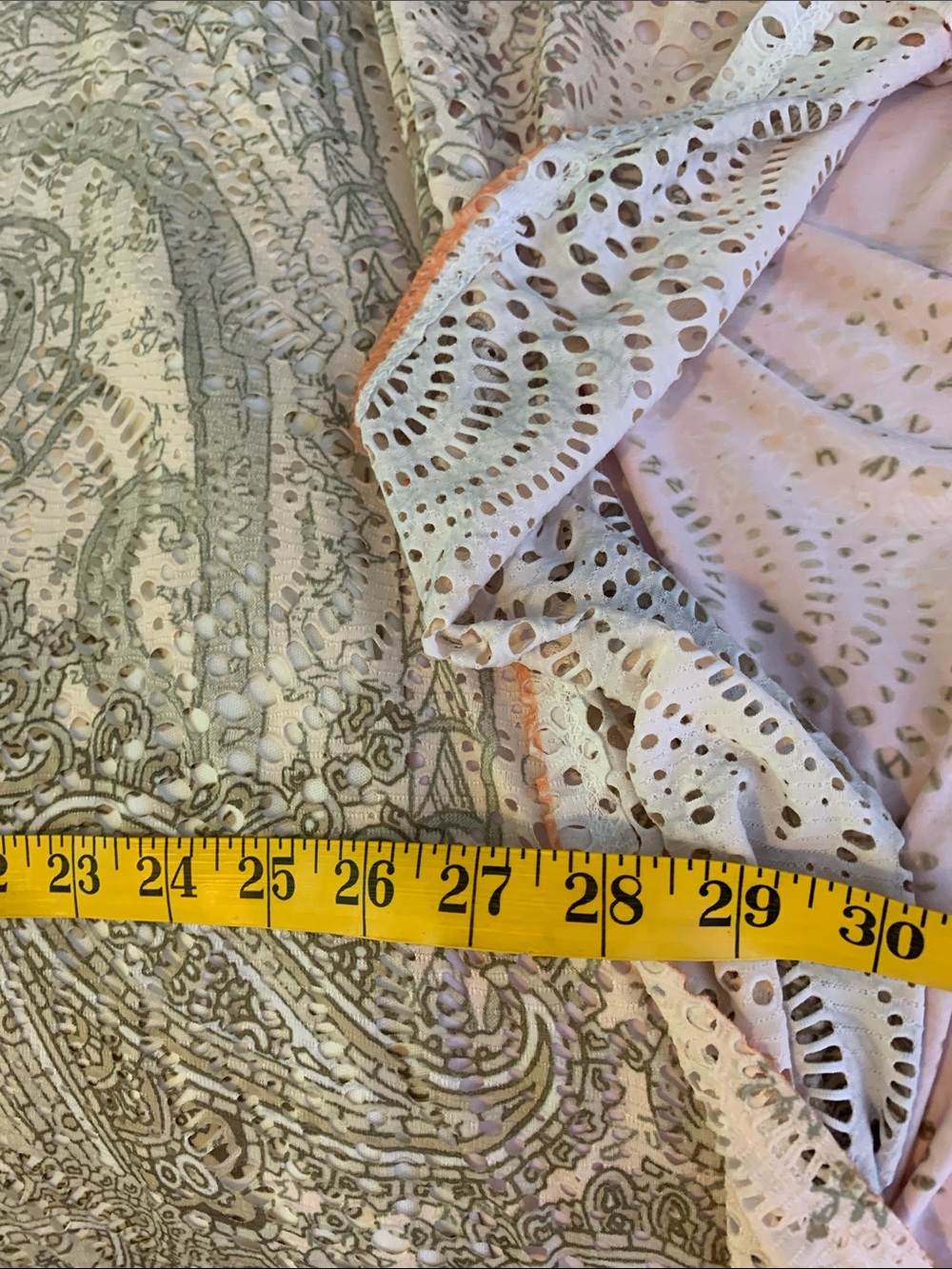 Reba Woman Flowy Boho Paisley dolman Beaded Tunic Top in Orange & Olive 3x USA - Picture 9 of 12